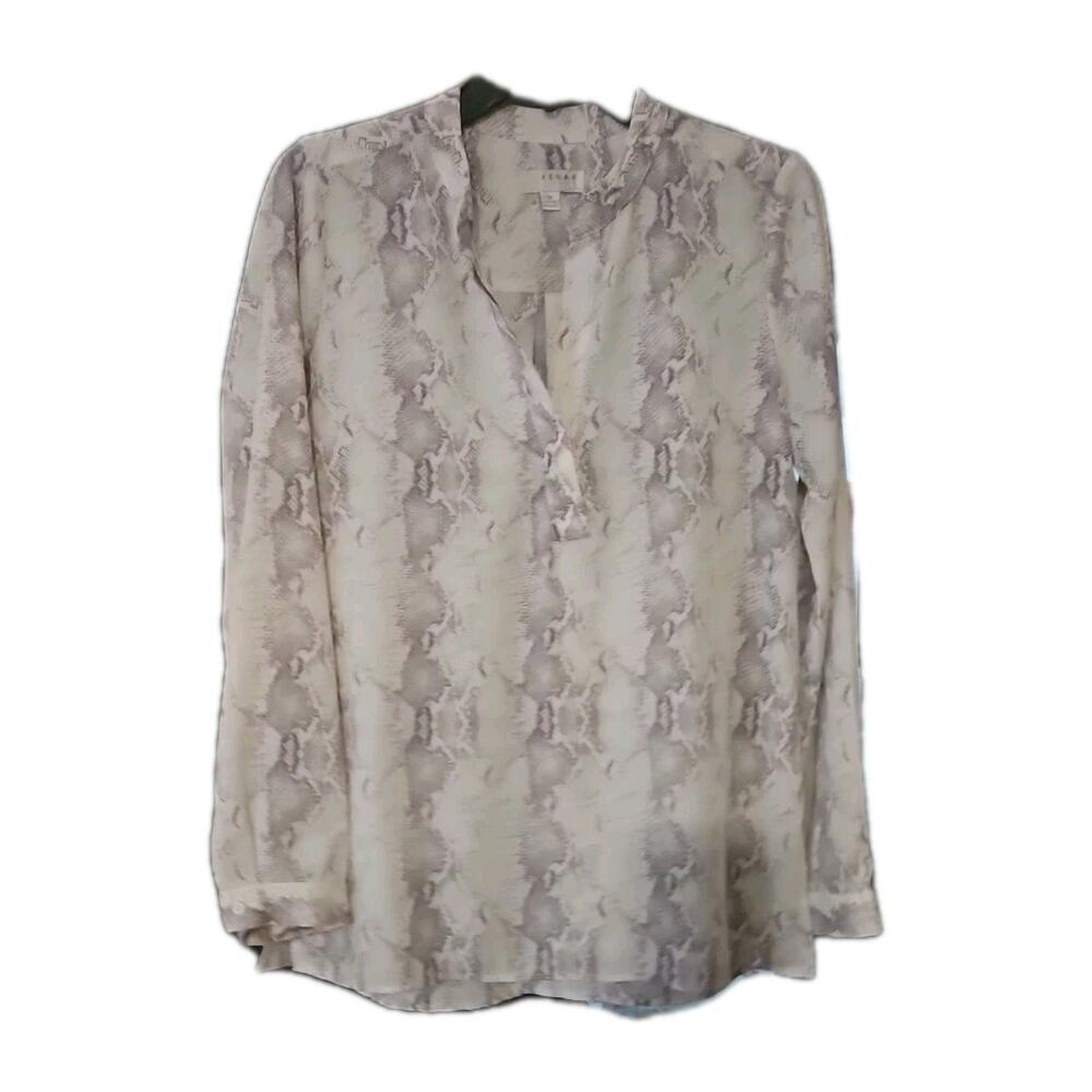 Kenar Blouse Shirt Women's Size Small Animal Print Silver
